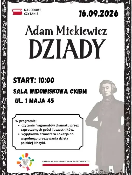 Narodowe Czytanie w Ornecie – wspólne czytanie „Dziadów” już 16 września
