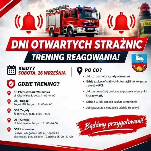 Dni Otwartych Strażnic w powiecie lidzbarskim – trening reagowania już w sobotę