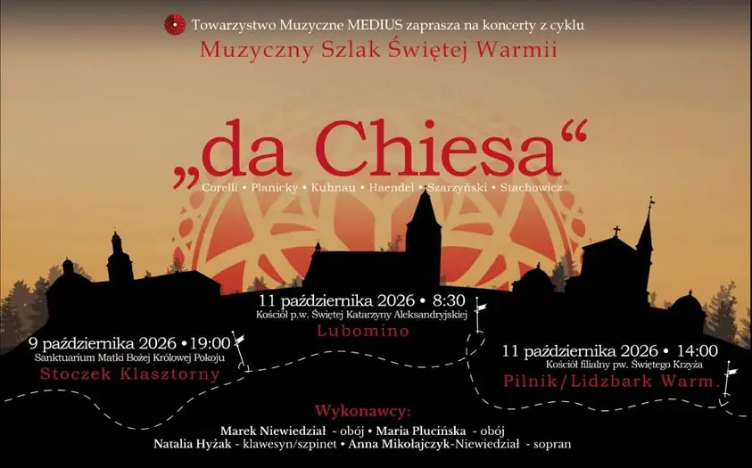 Muzyczny Szlak Świętej Warmii 2026 – koncerty barokowe w październiku i listopadzie