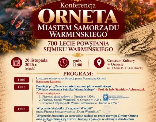 Orneta gospodarzem konferencji o 700-leciu Sejmiku Warmińskiego