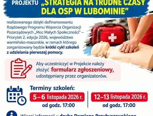 Szkolenia z pierwszej pomocy w Lubominie – zapisy do 29 października