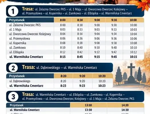 Bezpłatna komunikacja na cmentarz w Ornecie w dniu Wszystkich Świętych