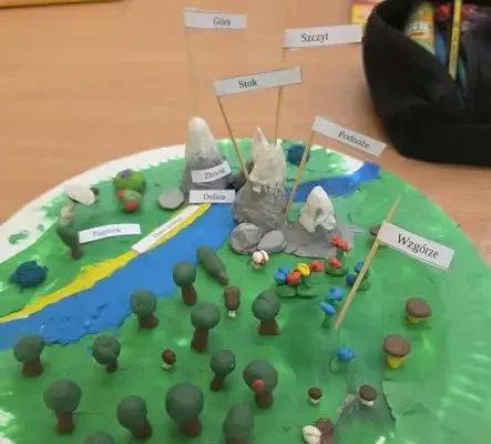 Klasa 4b ze Szkoły Podstawowej nr 1 w Lwówku Śląskim tworzyła modele form terenu