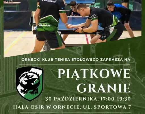 Piątkowe Granie w Ornecie – turniej tenisa stołowego dla każdego